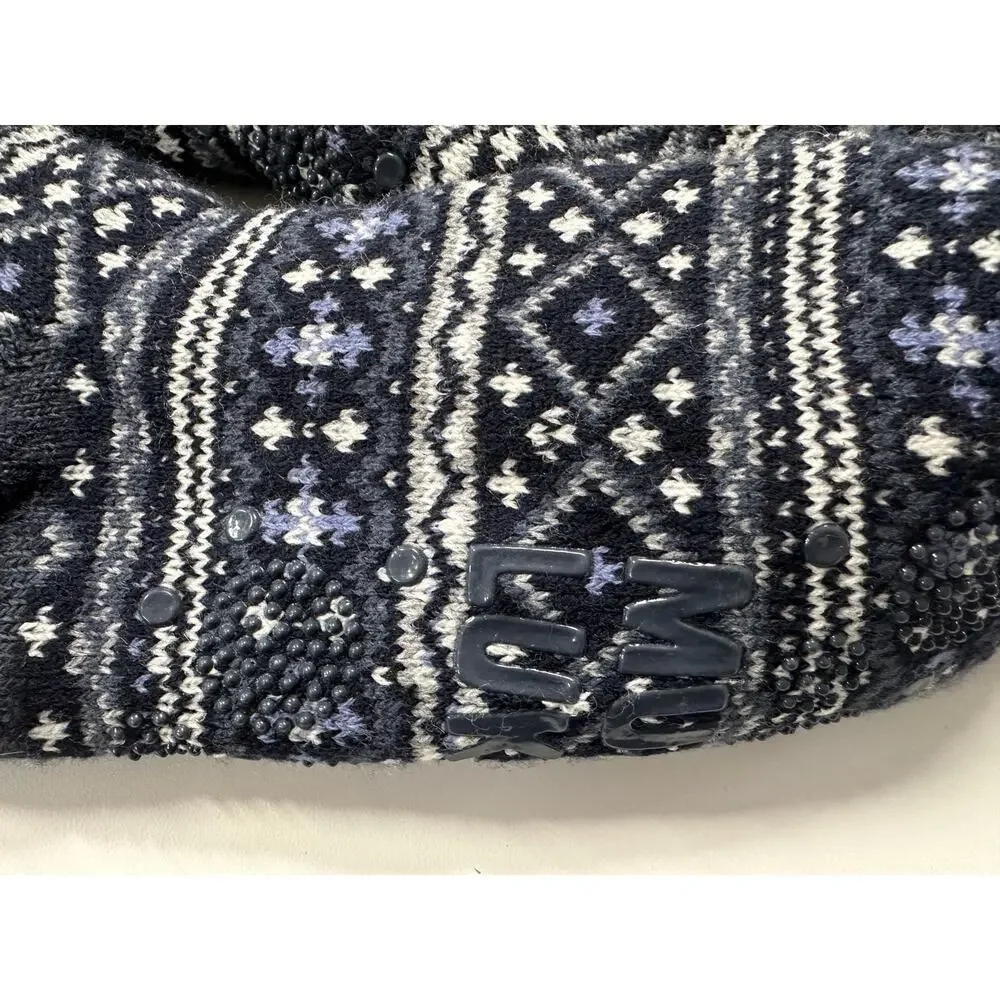 Muk Luks Slipper Socks NWOT Charcoal Gray Pattern